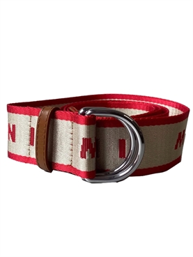 MARNI Slider Belt With Logo, Red/White